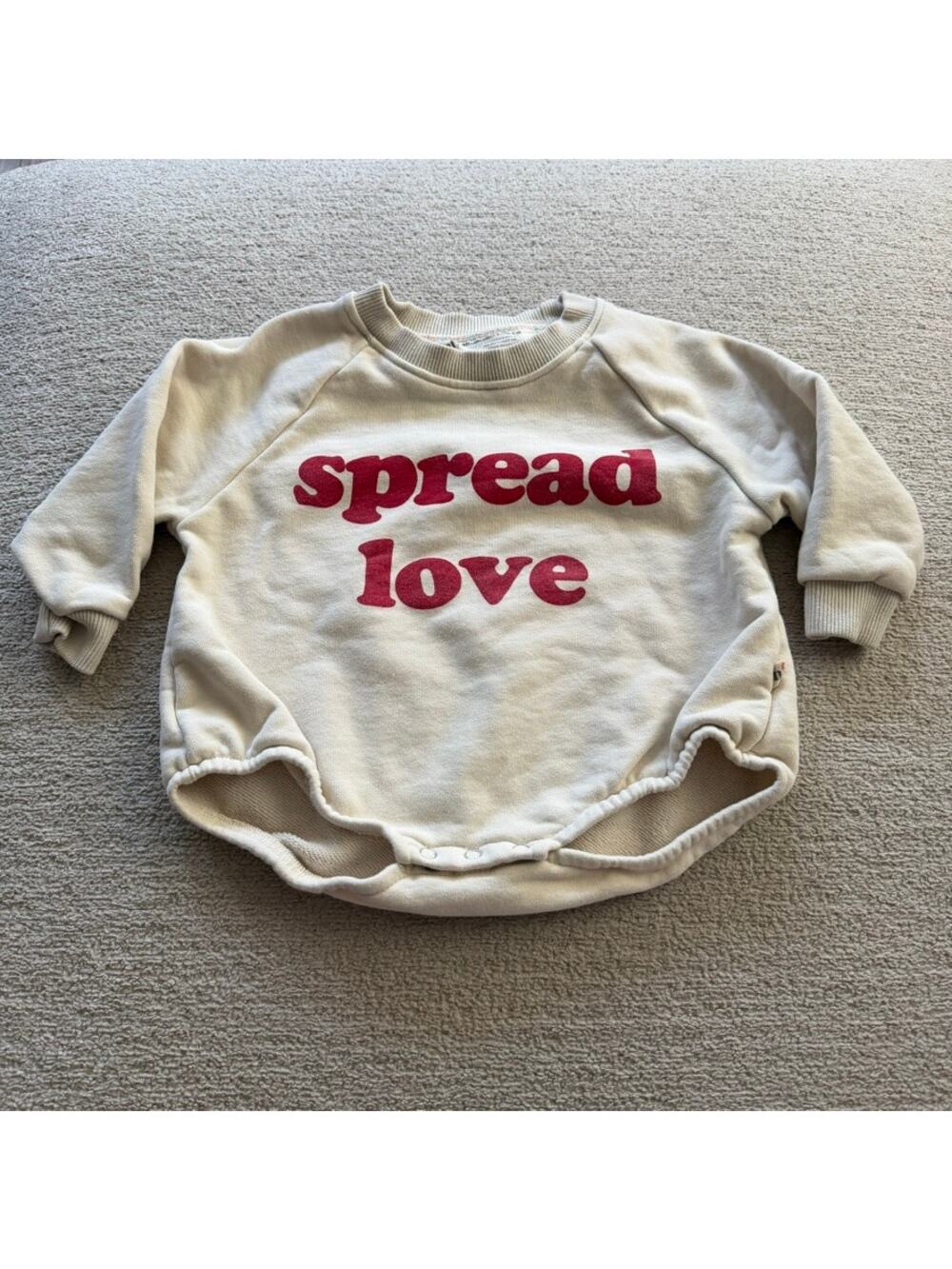 Minimalist Folk Baby Girl Bubble Romper Sweatshirt 6-12M